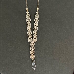 Gold and Silver Crystal Drop Necklace